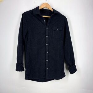 Mission Workshop Men's Wool Blend Button Down Shirt Charcoal Gray Mens Size S